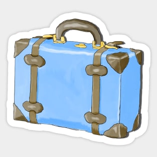 Blue Vintage Style Suitcase Sticker